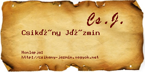 Csikány Jázmin névjegykártya